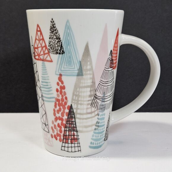 Starbucks Christmas Coffee Mug Holiday Cup Abstract Geometric Forest Trees - Picture 11 of 11